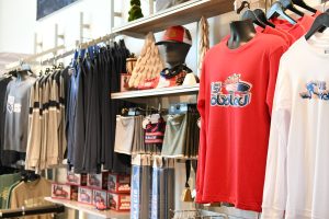 Image showing merchandise hanging on the wall inside of the Mt Van Hoevenberg store.