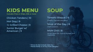 Kida menu and soup portion of the 81-18 cafe. 