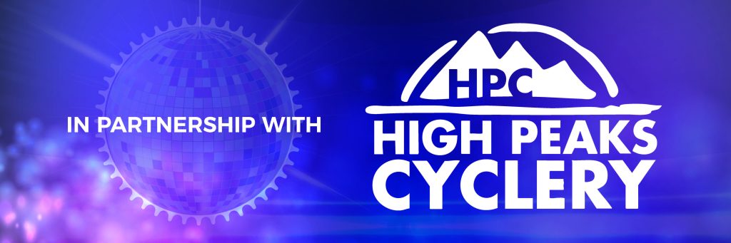Graphic that says we are in partnership with High Peaks Cyclery. 
